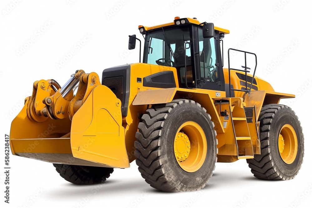 Isolated Wheel Loader on White Background, Generative AI Isolated Wheel Loader on White Background, Generative AI