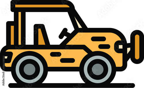 Desert suv icon. Outline Desert suv vector icon for web design isolated on white background color flat