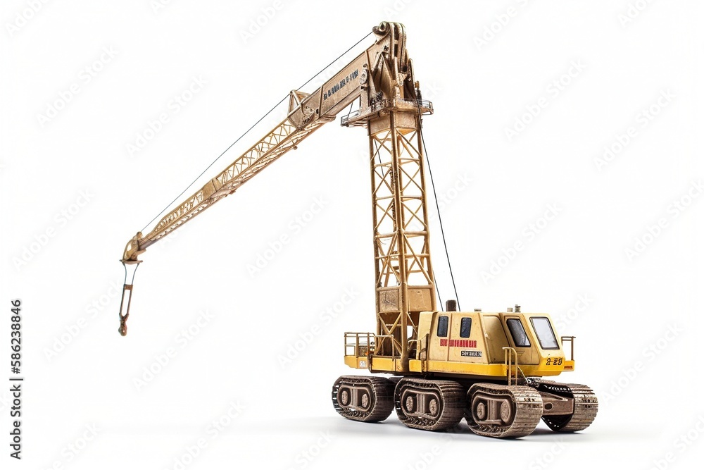 Isolated Crane on White Background, Generative AI Isolated Crane on White Background, Generative AI