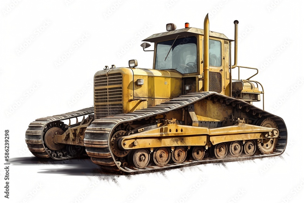 Fototapeta premium Isolated Grader on White Background, Generative AI