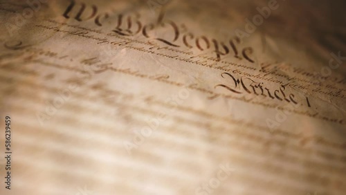 Declaration of Independence of The USA Close Up/ 4k animation of a vintage background close up of old hand written declaration of independence of the united states of america on fourth of july with ca