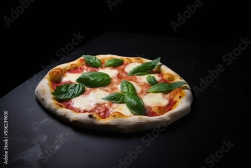 Margherita pizza with basil