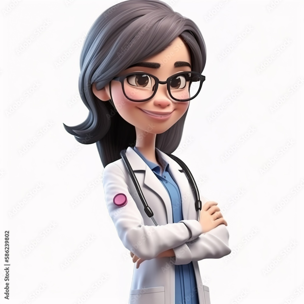 3d female doctor with stethoscope 3d female doctor with stethoscope