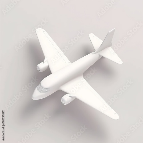 3d airplane isolated on white