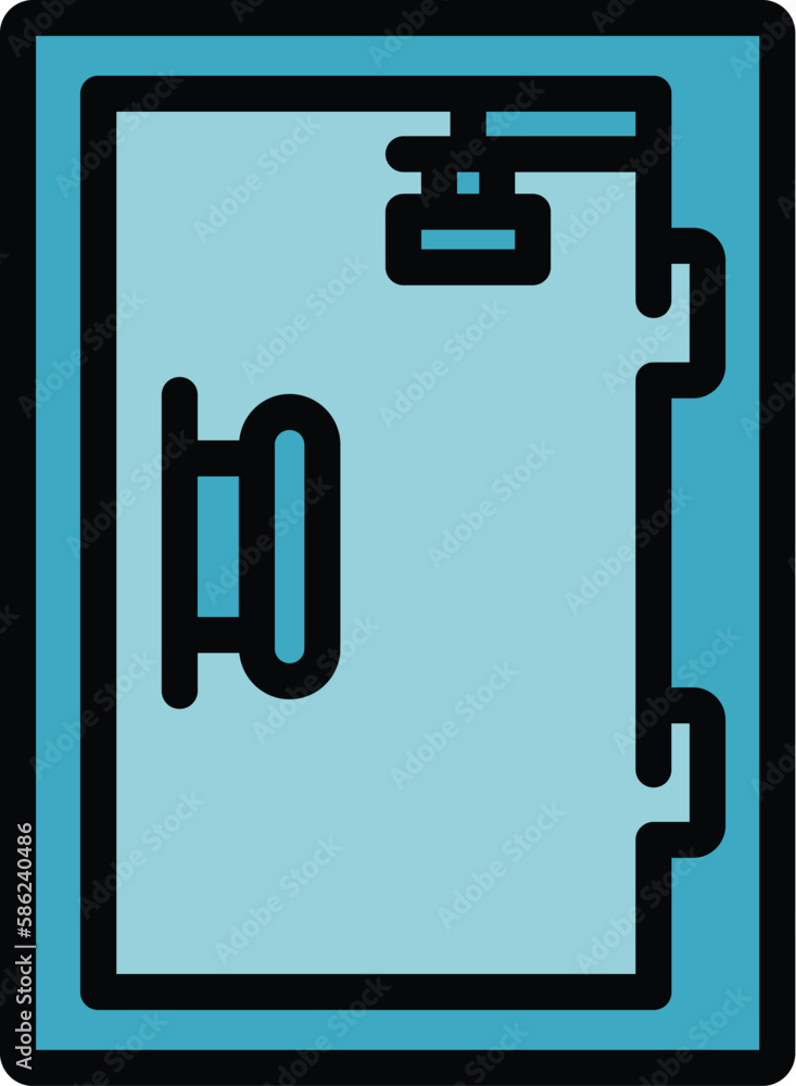 Human evacuation door icon. Outline Human evacuation door vector icon for web design isolated on white background color flat Human evacuation door icon. Outline Human evacuation door vector icon for web design isolated on white background color flat