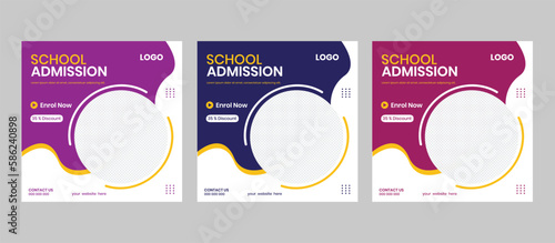 High school admission graduation junior group yellow banner