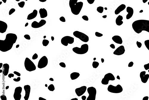 Abstract leopard fur texture. Seamless pattern. Wild animal fur print on white backdrop. Vector illustration
