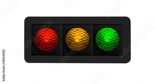 Verkehrsampel in den Farben Rot, Gelb und Grün