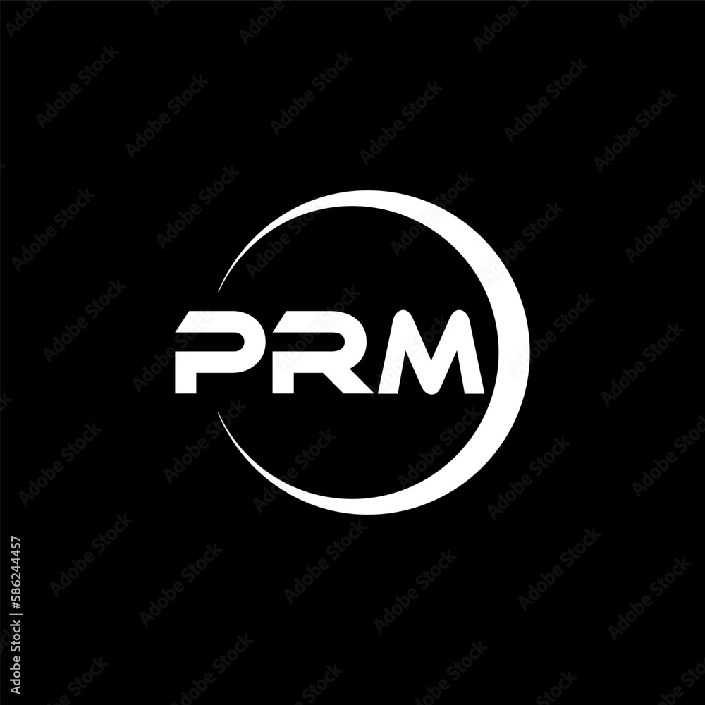 Feature Prm Logo PRM letter logo design with black background in illustrator, cube logo ...