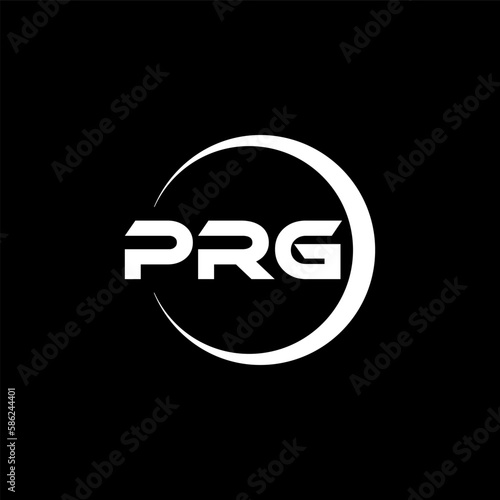 PRG letter logo design with black background in illustrator, cube logo, vector logo, modern alphabet font overlap style. calligraphy designs for logo, Poster, Invitation, etc.