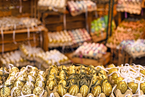 Golden Easter eggs in An Hof Easter market Vienna