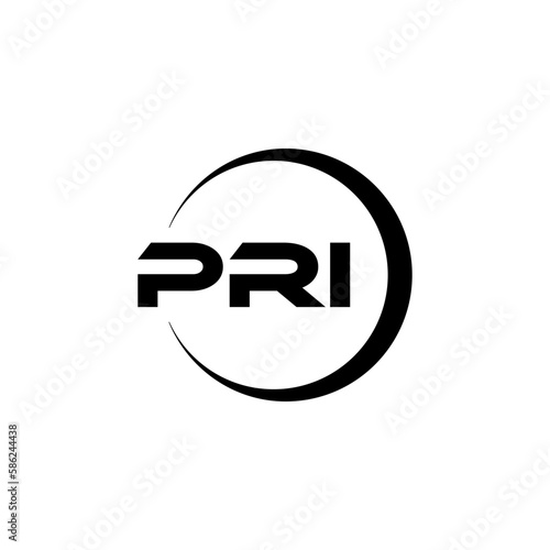 PRI letter logo design with white background in illustrator, cube logo, vector logo, modern alphabet font overlap style. calligraphy designs for logo, Poster, Invitation, etc.