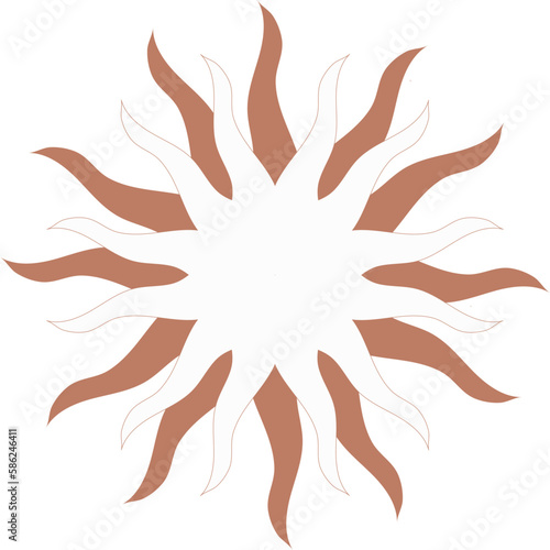 Sun, mandala, Flower element. Design icon