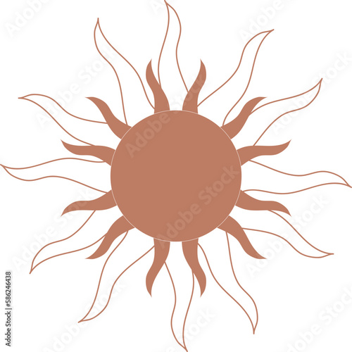 Sun, mandala, Flower element. Design icon