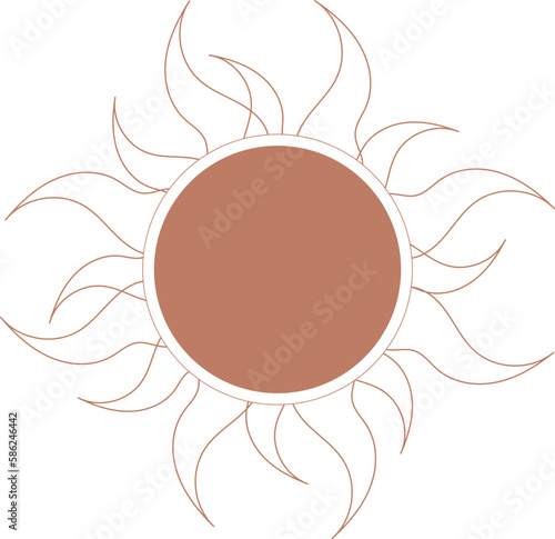 Sun, mandala, Flower element. Design icon