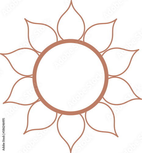 Sun, mandala, Flower element. Design icon