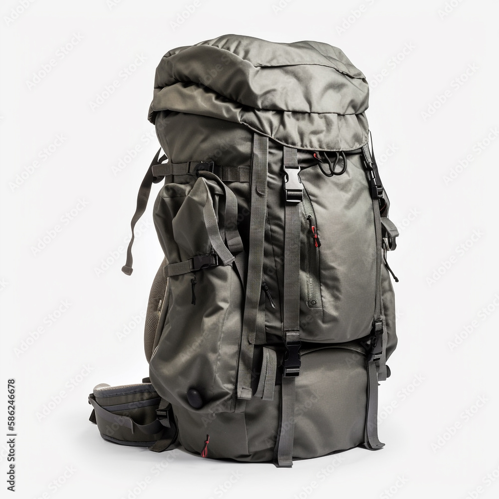 Illustration of a medium size hiking bag isolated on a white background. This type of bag is usually used by hikers and mountain climbers. Using materials that are durable and some are waterproof. Illustration of a medium size hiking bag isolated on a white background. This type of bag is usually used by hikers and mountain climbers. Using materials that are durable and some are waterproof.