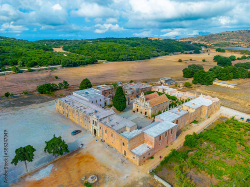 Moni Arkadiou monastery at Greek island Crete photo