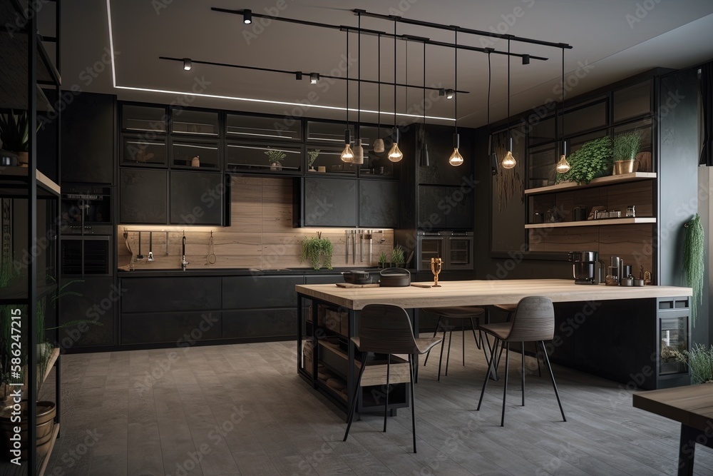 contemporary style kitchen_Generative_AI