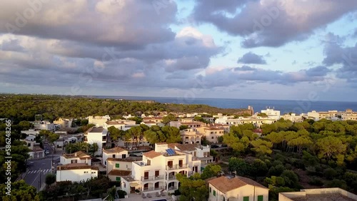 Cinematic Drone Shot a beautiful Town in Mallorca