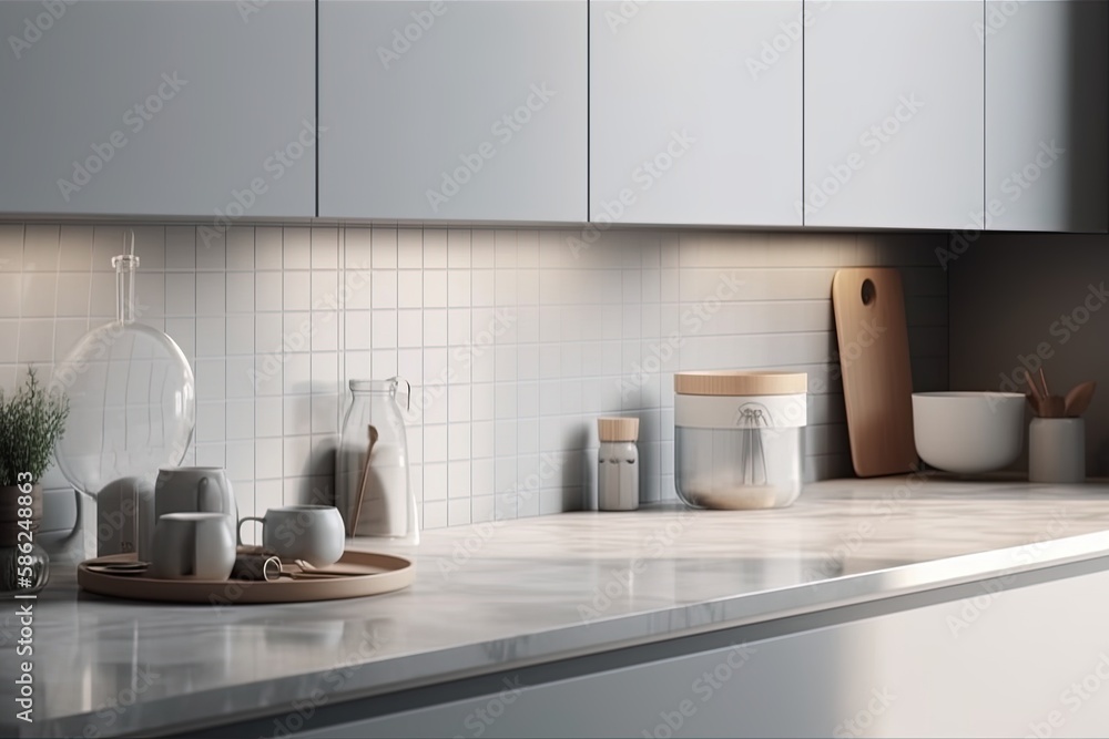 Realistic 3D render close up blank empty space countertop Realistic 3D render close up blank empty space countertop