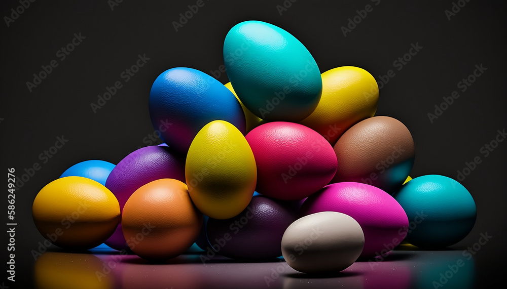 festive and vibrant colorful easter eggs isolated on white background for your easter celebrations and decorations. generative ai