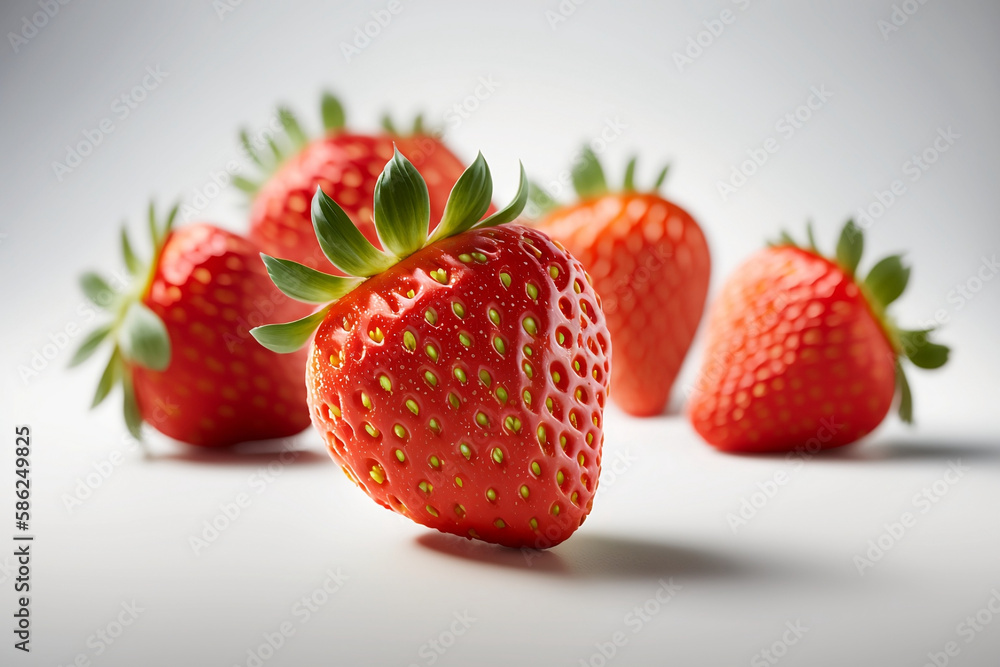 sweet and juicy strawberries in a white bowl isolated on white background for your healthy and colorful snack options. generative ai sweet and juicy strawberries in a white bowl isolated on white background for your healthy and colorful snack options. generative ai