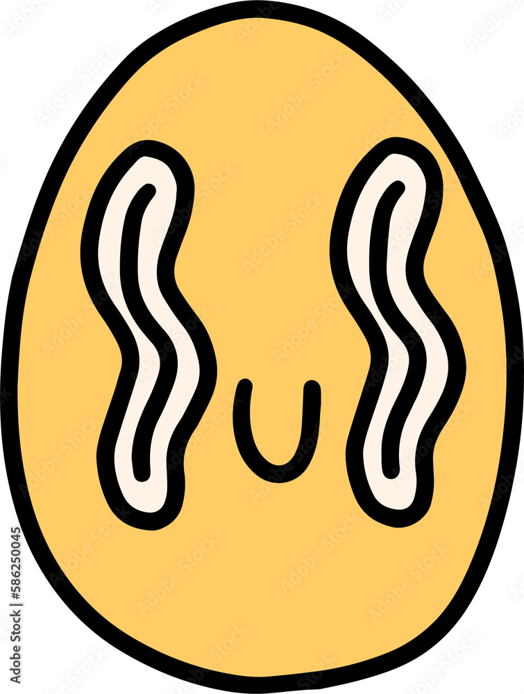 Groovy happy Easter egg in doodle cartoon style. Retro holiday funny egg with face. isolated png on transparent background Groovy happy Easter egg in doodle cartoon style. Retro holiday funny egg with face. isolated png on transparent background
