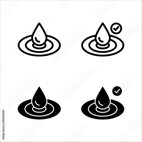 Skin hydration line outline icon, on white background, eps 10.