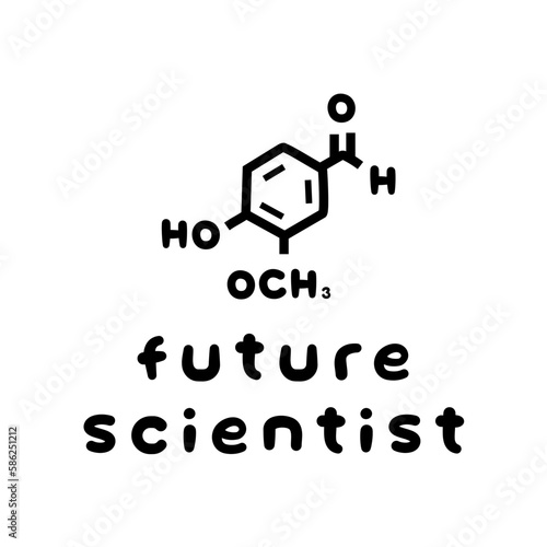 Future Scientist Science Illustration Icon Fun Cute Playful Motivation Black On Clear Background