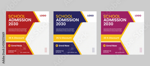 High school admission junior group primary abstract banner concept