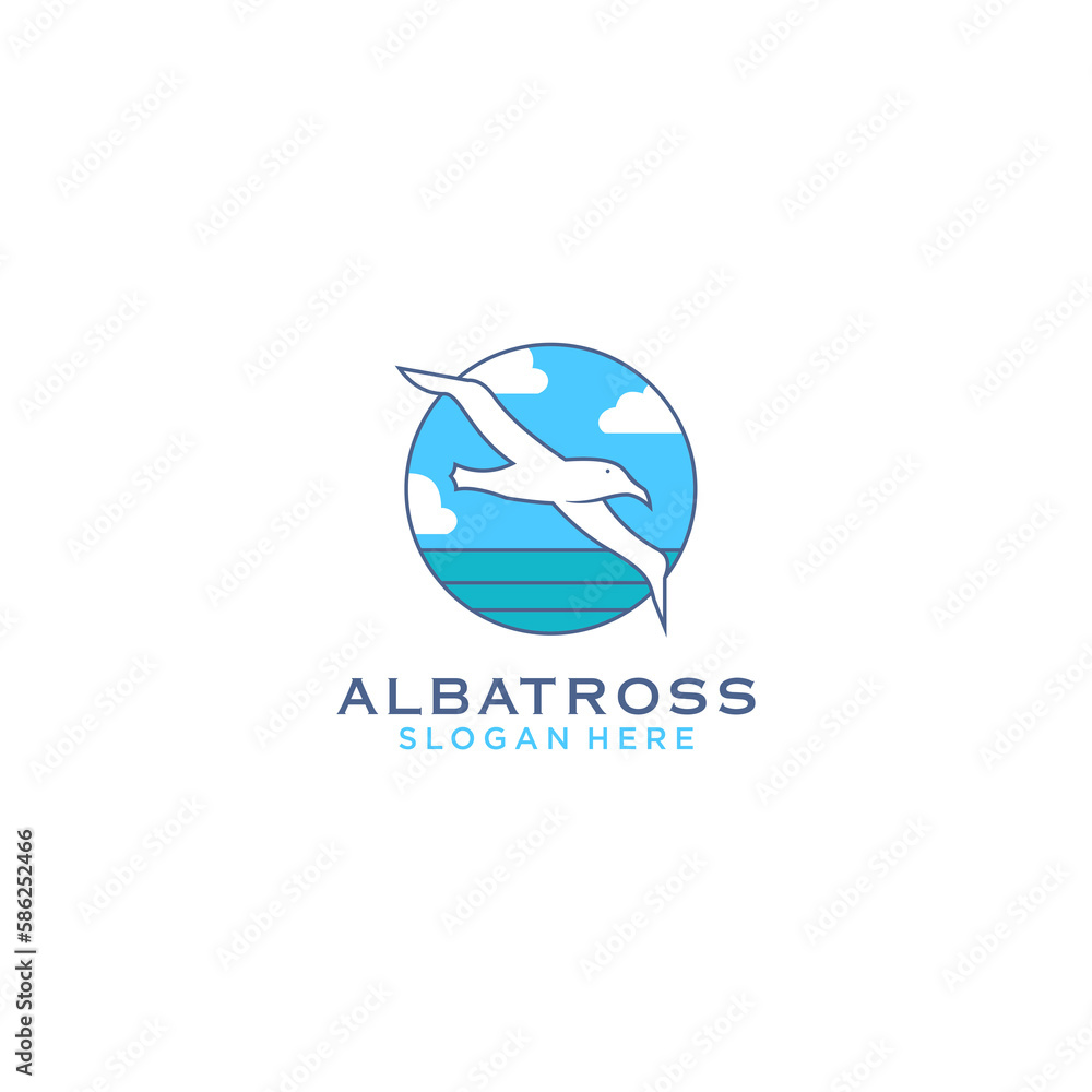 Abstract albatross bird logo design