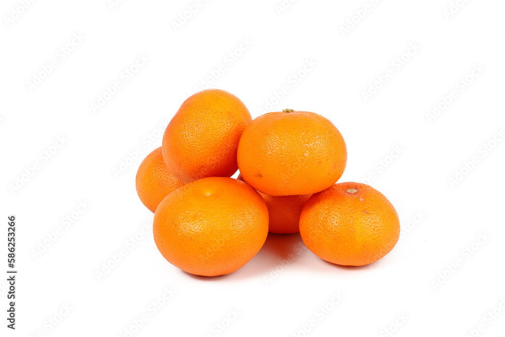 group of mandarin clementine on white background group of mandarin clementine on white background