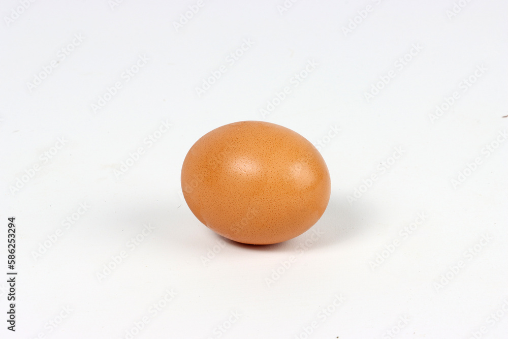 single egg isolated on white background 