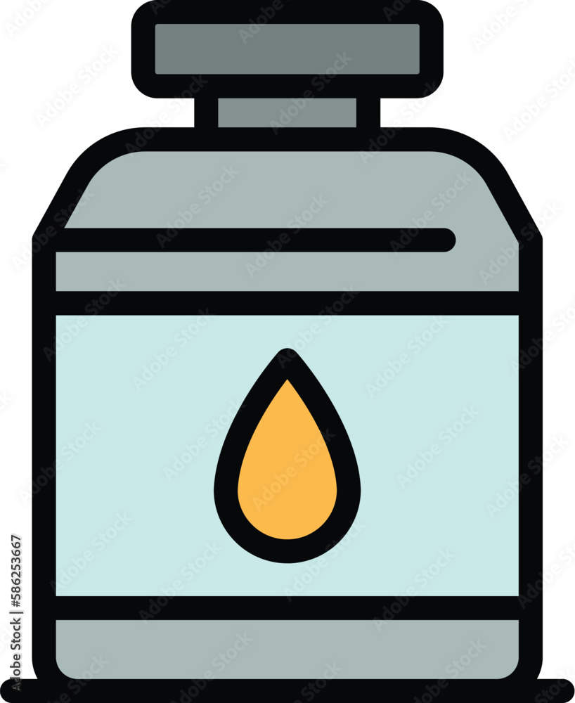 Oil storage icon. Outline Oil storage vector icon for web design isolated on white background color flat Oil storage icon. Outline Oil storage vector icon for web design isolated on white background color flat