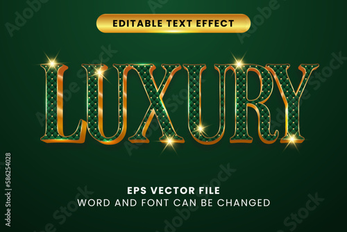 Green emerald 3d luxury text effect