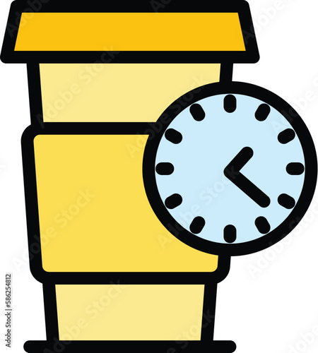 Coffee jet lag icon. Outline Coffee jet lag vector icon for web design isolated on white background color flat