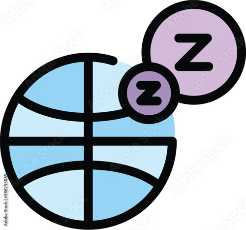 Planet jet lag icon. Outline Planet jet lag vector icon for web design isolated on white background color flat