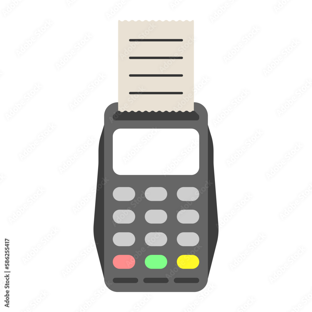 Bank terminal for card payment vector. POS Terminal. Payment template at the terminal, issuing a receipt. Data processing at the bank terminal. Purchase via NFC. Contactless payment. Bank terminal for card payment vector. POS Terminal. Payment template at the terminal, issuing a receipt. Data processing at the bank terminal. Purchase via NFC. Contactless payment.