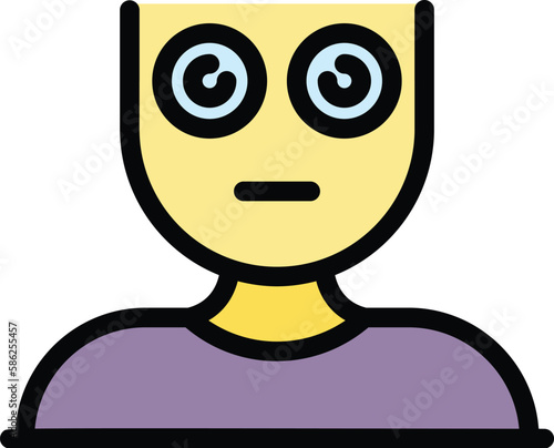 No sleep jet lag icon. Outline No sleep jet lag vector icon for web design isolated on white background color flat