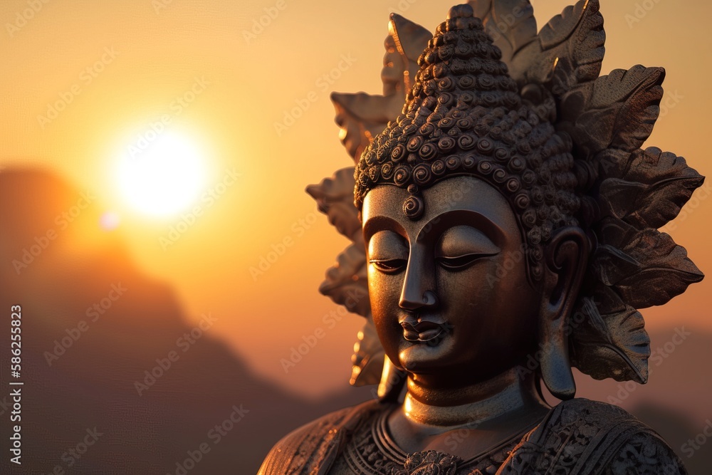 Illustration of buddha, generative ai Illustration of buddha, generative ai