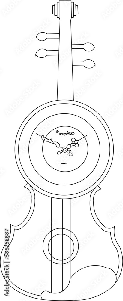 Obraz premium Vector sketch of old vintage wall clock illustration