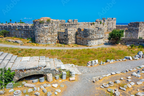 Courtyard of Neratzia Castle at Kos island in Greece photo