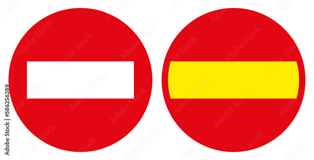 Road vector sign No entry. Road vector sign No entry.