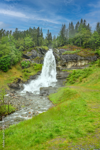 Steinsdalsfossen waterfall at Kvam in Norway, Wasserfall photo