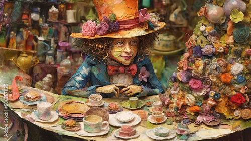 Mad Hatter's Tea Party, Fantasy, Generative AI