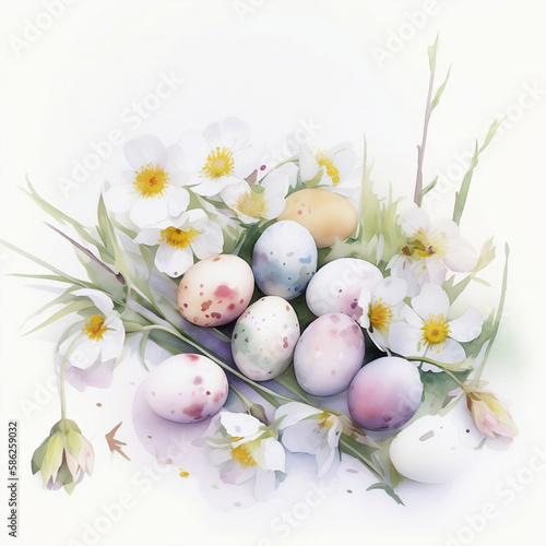 Easter Beauty With Flowers Elegant Calming Carefully Set