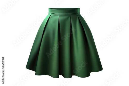 Green Skirt CFCBBCFBDc on Isolated Tansparent Background, png mockup. Generative AI