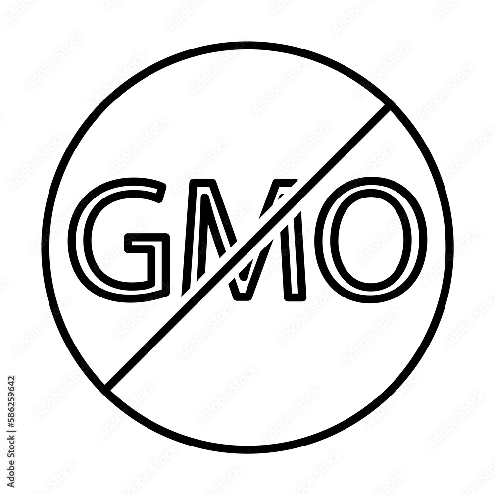 No GMO outline icon. Element of ecology icon for mobile concept and web apps. Thin line No GMO can be used for web and mobile on white bakgorund No GMO outline icon. Element of ecology icon for mobile concept and web apps. Thin line No GMO can be used for web and mobile on white bakgorund