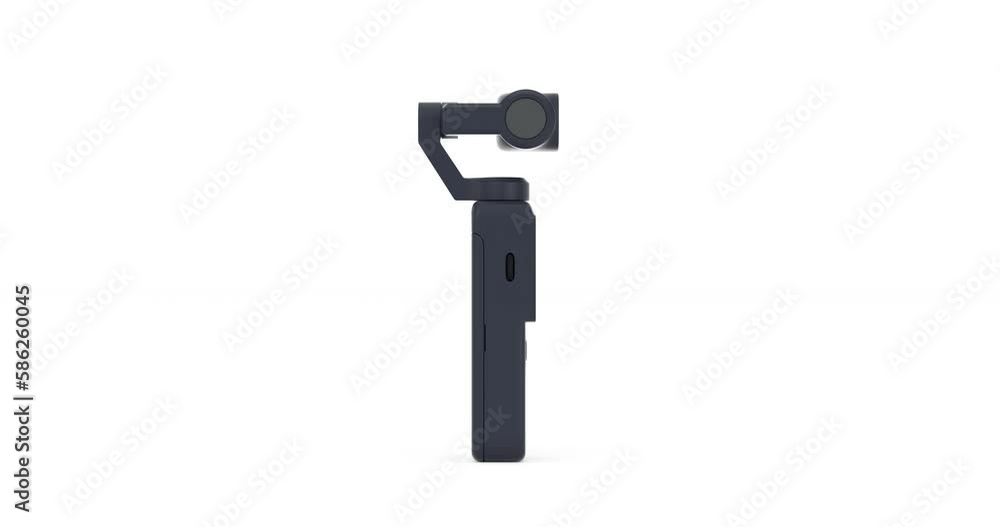 4k Resolution Video: Pocket Handheld Gimbal Action Camera Mockup Jumping on a white background with Alpha Matte 4k Resolution Video: Pocket Handheld Gimbal Action Camera Mockup Jumping on a white background with Alpha Matte